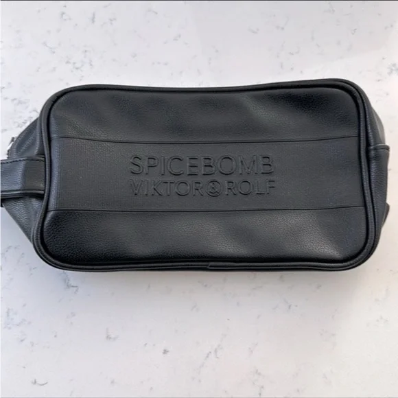 NEW Viktor & Rolf Spicebomb Black Zippered Travel Toiletry Bag Dopp Kit